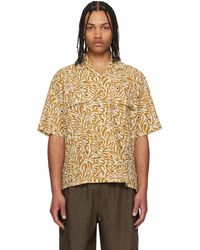 Kaptain Sunshine - Chemise À Manches Courtes Jaune À Col Ouvert - Lyst