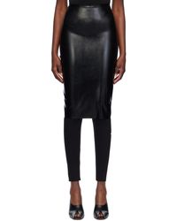 Alaïa - Black Opaque Midi Skirt - Lyst