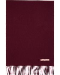 Acne Studios - Burgundy Fringe Wool Narrow Scarf - Lyst