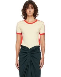 Dries Van Noten - Off- & Fitted Contrast T-Shirt - Lyst