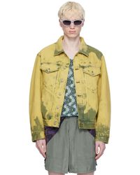 Dries Van Noten - Green Garment-dyed Denim Jacket - Lyst