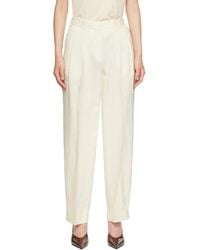 TOTEME - Off- Double-Pleat Fluid Trousers - Lyst
