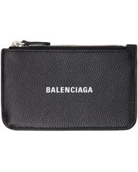 Balenciaga - Grand porte-cartes noir à poche pour monnaie - Lyst
