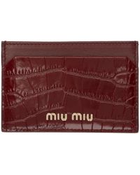 Miu Miu Porte-cartes rouge Croc