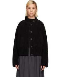 LE17SEPTEMBRE - Funnel Neck Suede Jacket - Lyst