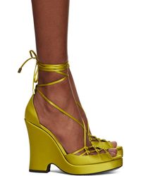 Tom Ford - Green Ankle Wrap Heeled Sandals - Lyst