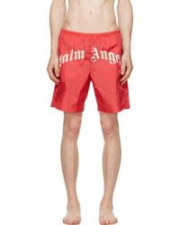 Palm Angels - Curved Logo Swim Shorts - Lyst