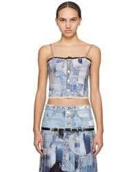 ANDERSSON BELL - Trompe L'Œil Denim Tank Top - Lyst