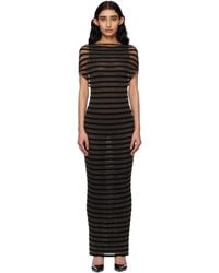 Jean Paul Gaultier - Robe Longue Noire À Rayures Marinières - Lyst