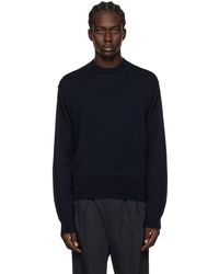 Lemaire - Navy Mock Neck Sweater - Lyst