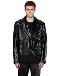 Feng Chen Wang - Cropped Faux-leather Jacket - Lyst