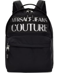 Versace Jeans Couture &シルバー ロゴ バックパック - ブラック