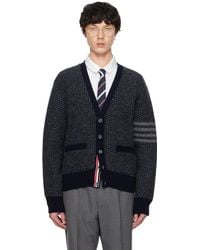 Thom Browne - Donegal 4-Bar Relaxed V Neck Cardigan - Lyst