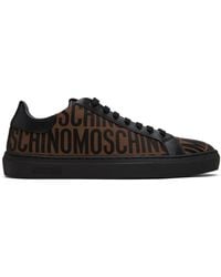Moschino - Black & Brown Allover Logo Sneakers - Lyst