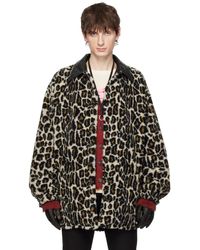Maison Margiela - Black & Beige Leopard Print Jacket - Lyst