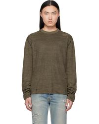 DIESEL - Khaki Destroyed Linen Sweater - Lyst