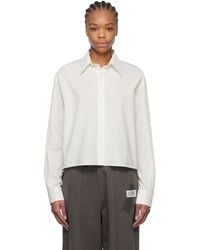 MM6 by Maison Martin Margiela - Spliced Cotton Poplin Shirt - Lyst