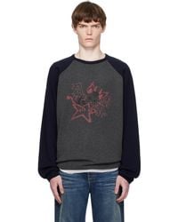 we11done - Printed Raglan Knit Pullover Sweater - Lyst