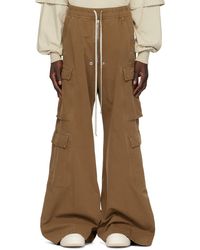 Rick Owens - Pantalon cargo surdimensionné brun à glissière bela - Lyst