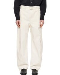Lemaire - Off- Twisted Belted Jeans - Lyst