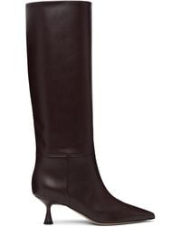 Gianvito Rossi - Burgundy Heeled 55 Tall Boots - Lyst