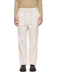 Moncler - Off- Tailored Cotton Trousers - Lyst