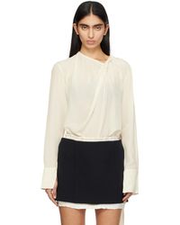 Victoria Beckham - オフホワイト ツイスト ディテール スカーフ ブラウス - Lyst