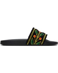 CASABLANCA - Embroidered Terry Slides - Lyst