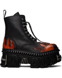 Vetements - New Rock Edition Flame Combat Boots - Lyst