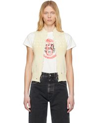 MM6 by Maison Martin Margiela - オフホワイト Open Cut Printed ベスト - Lyst