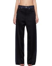 Stella McCartney - Wide-Leg Satin-Panel Jeans - Lyst