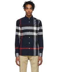 mens blue burberry shirt