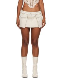 Dion Lee Lace-up Mini Skirt in White Womens Clothing Skirts Mini skirts 