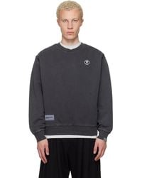 Aape By A Bathing Ape - Pull Molletonné Gris À Logos Aapenow Et Moonface À Col Ras Du Cou - Lyst