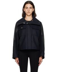 Helmut Lang - Navy Cropped Jacket - Lyst