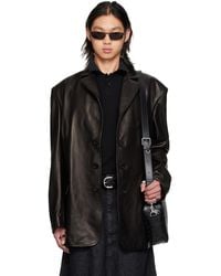 Lu'u Dan - Oversized Tailored Leather Suit Jacket - Lyst