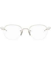 Thom Browne - Thom E Titanium Semi Rimless Oval Glasses - Lyst