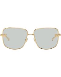 Versace - Lunettes De Soleil Dorées À Ferrures À Logo Medusa - Lyst