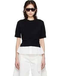 Sacai - Poplin Cotton Knit Sweater - Lyst