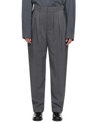 Lemaire - Gray Soft Pleated Trousers - Lyst