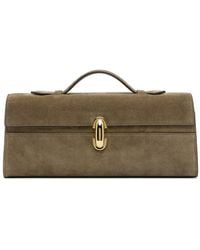 SAVETTE - Taupe Slim Symmetry Pochette Bag - Lyst