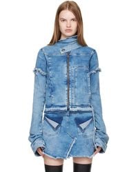 OTTOLINGER - Drape Collar Denim Jacket - Lyst