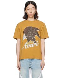 Amiri - T-shirt brun clair à image et logo - Lyst
