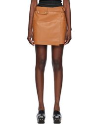 Nanushka - Tan Susan Leather Miniskirt - Lyst