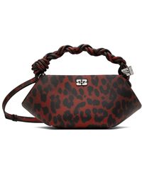 Ganni - Mini Sac Rouge À Motif Léopard - Lyst