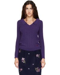 ShuShu/Tong - V-neck Cable Knit Sweater - Lyst