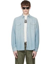 RRL - Slim Fit Chambray Western Shirt - Lyst
