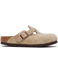 Birkenstock - Regular Boston Soft Footbed Suede Leather Loafers - Lyst