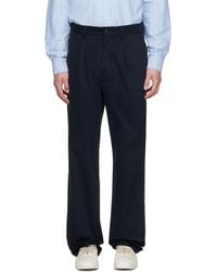Noah - Sanded Twill Pleated Trousers - Lyst