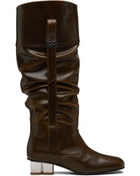 Ganni - Khaki Slouchy Knee Tall Boots - Lyst